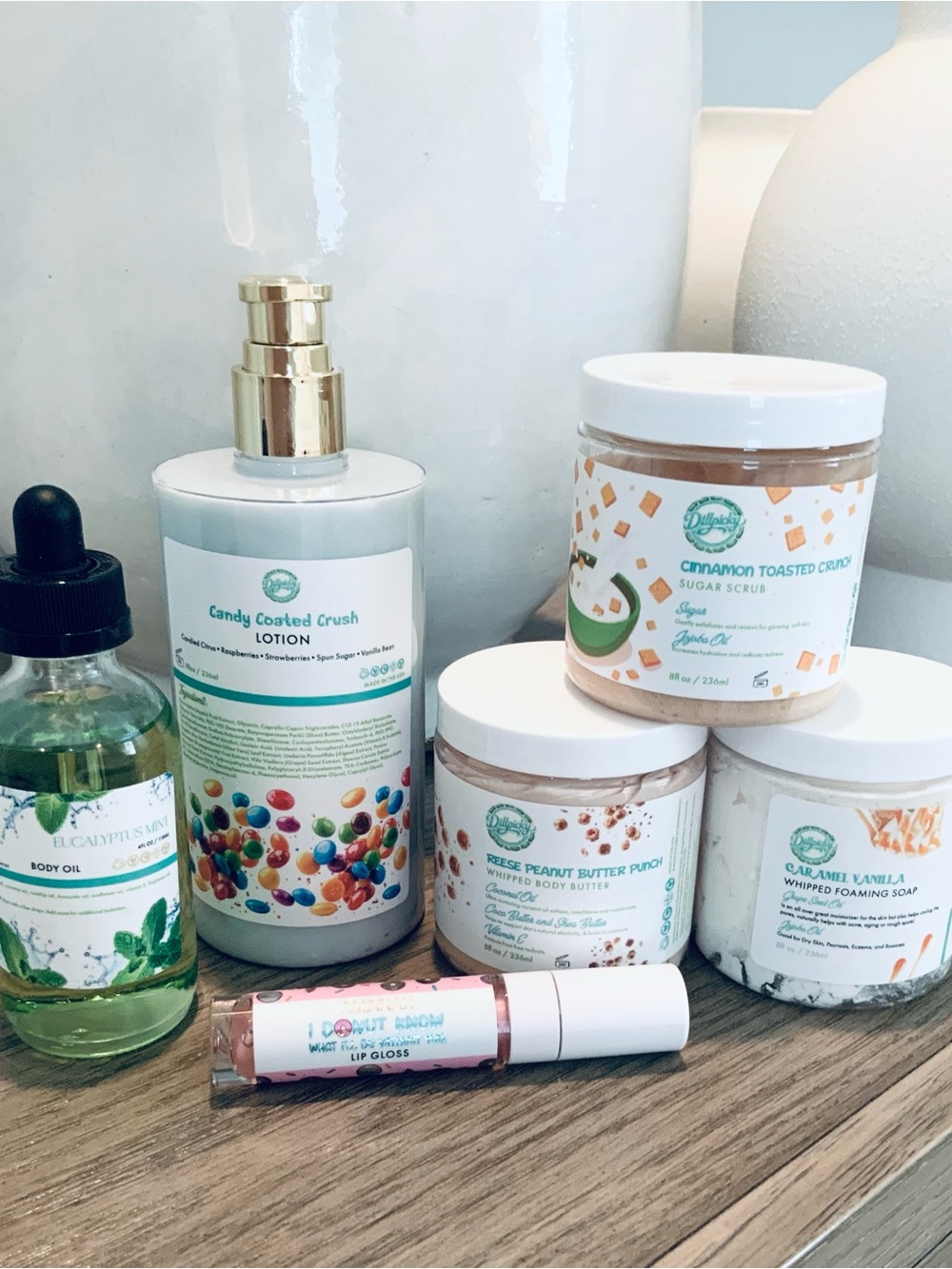 Aminnah Bundle Lotion Scrub Lip Gloss Oil Butter